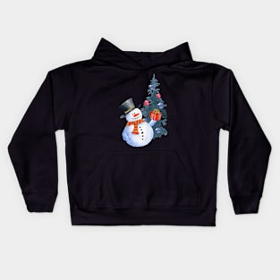 Snowman and christmas Kids Hoodie